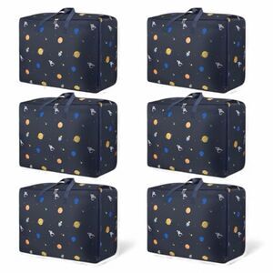 Clothes Storage Bags 6 Pack Space Organizer Foldable Fabric Storage Set Toys OW